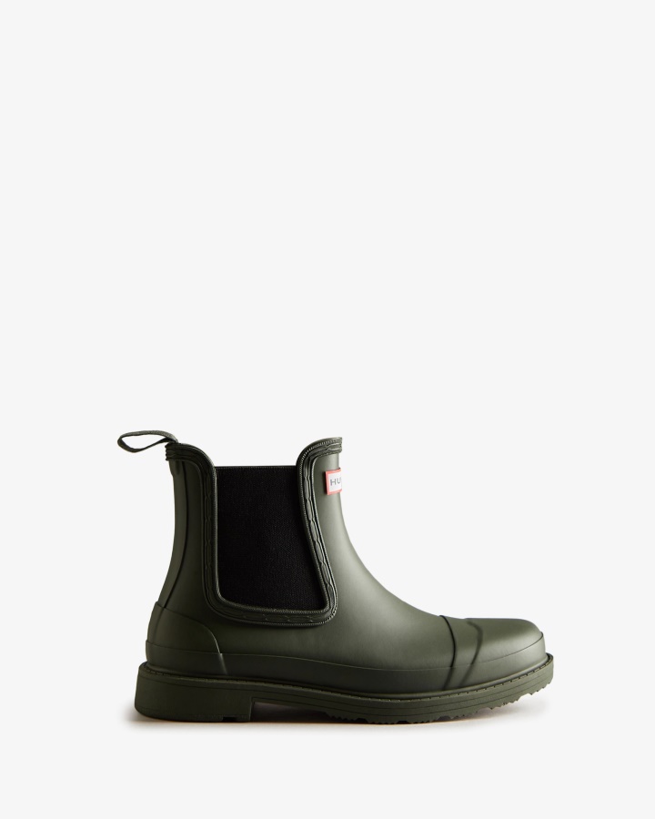 Hunter Women's Commando Chelsea Boots Dark Olive