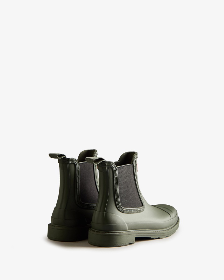 Hunter Women's Commando Chelsea Boots Dark Olive