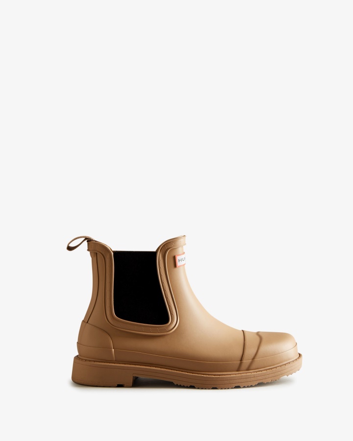 Hunter Women's Commando Chelsea Boots Tawny Brown