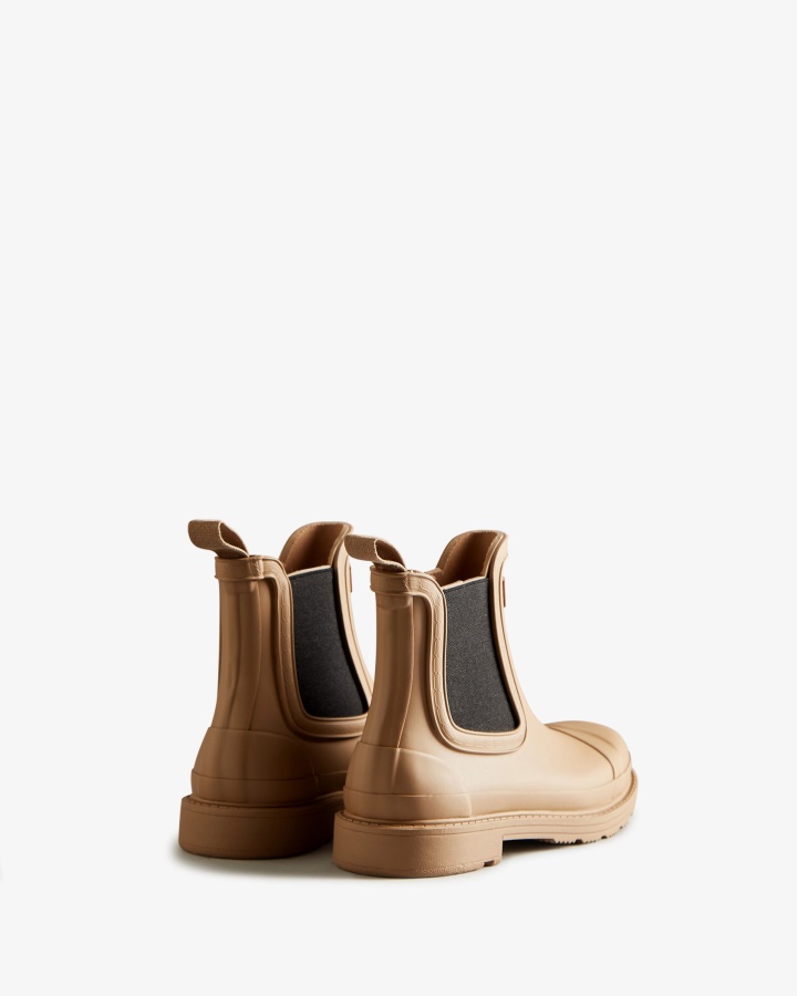 Hunter Women's Commando Chelsea Boots Tawny Brown