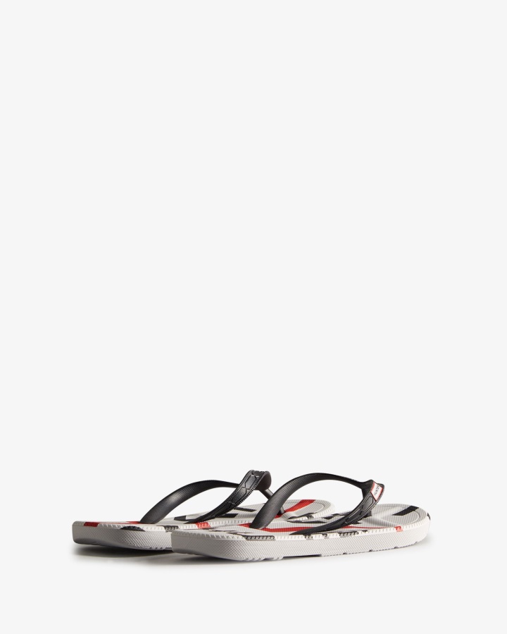 Hunter Women's Exploded Logo Flip Flops Black