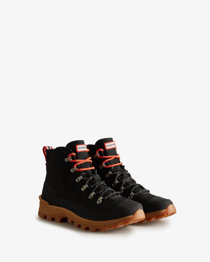 Hunter Men's Canvas Desert Commando Boots Black