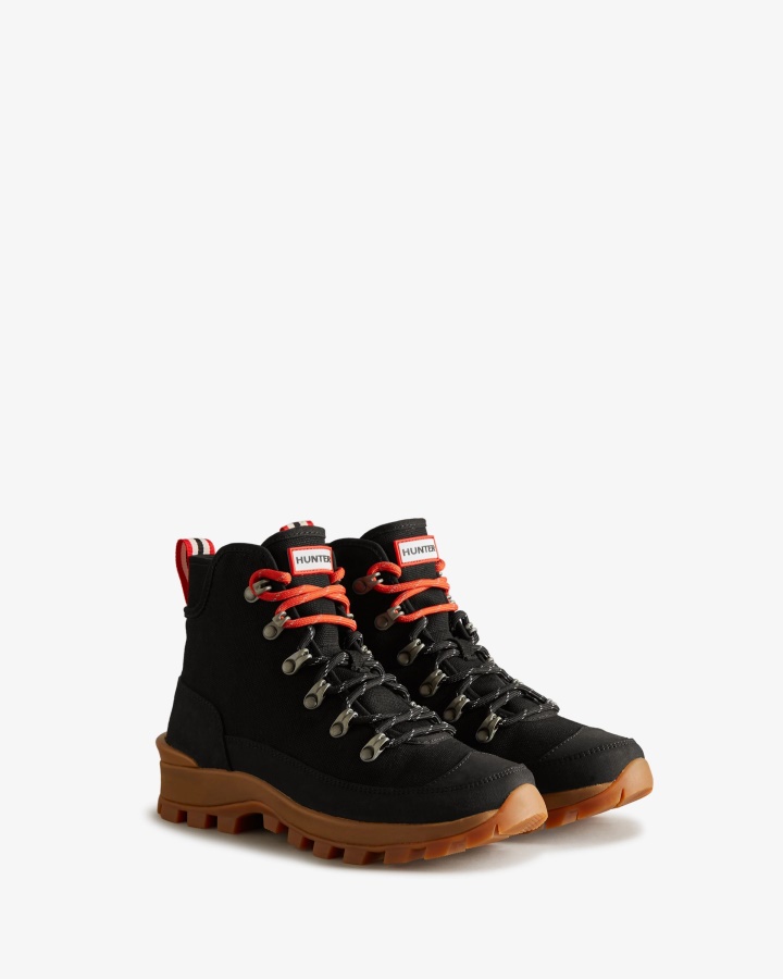 Hunter Women's Canvas Desert Commando Boots Black