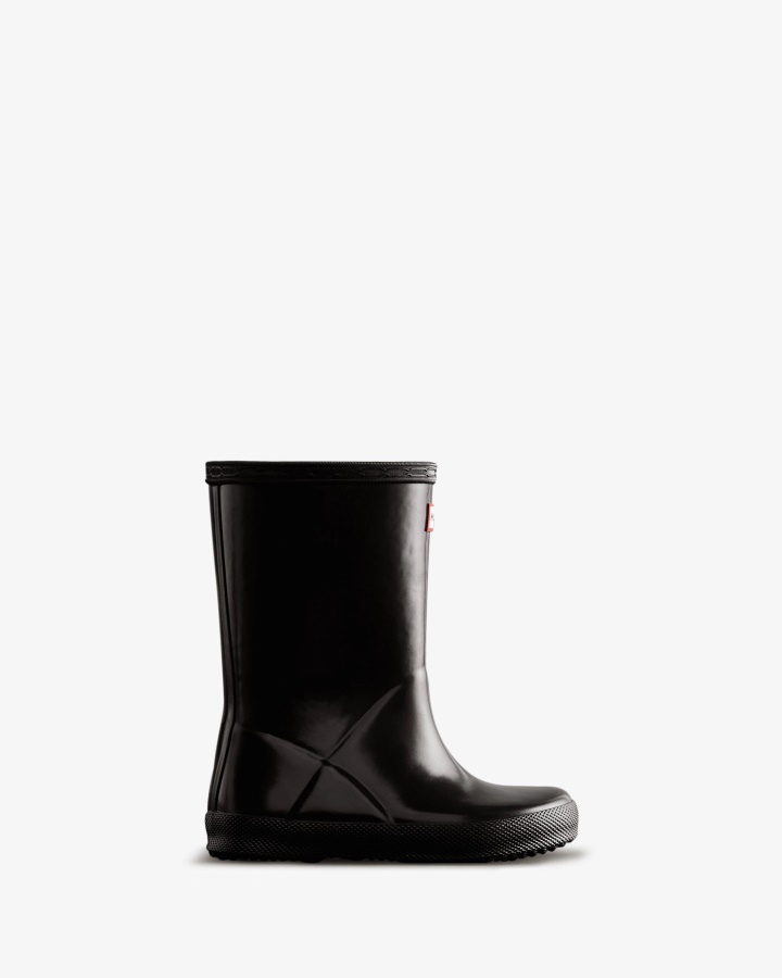Hunter Original Kids First (18 Months-8 Years) Gloss Rain Boots Black
