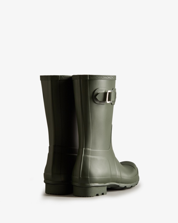 Hunter Men's Original Short Rain Boots Dark Olive