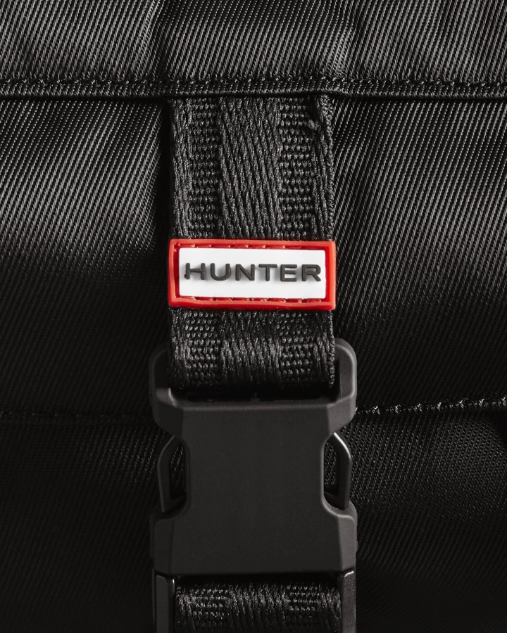 Hunter Nylon Three-Way Top Clip Crossbody Bag Black