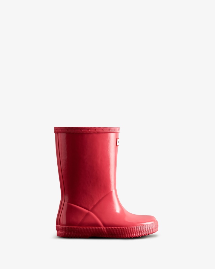 Hunter Original Kids First (18 Months-8 Years) Gloss Rain Boots Rowan Pink
