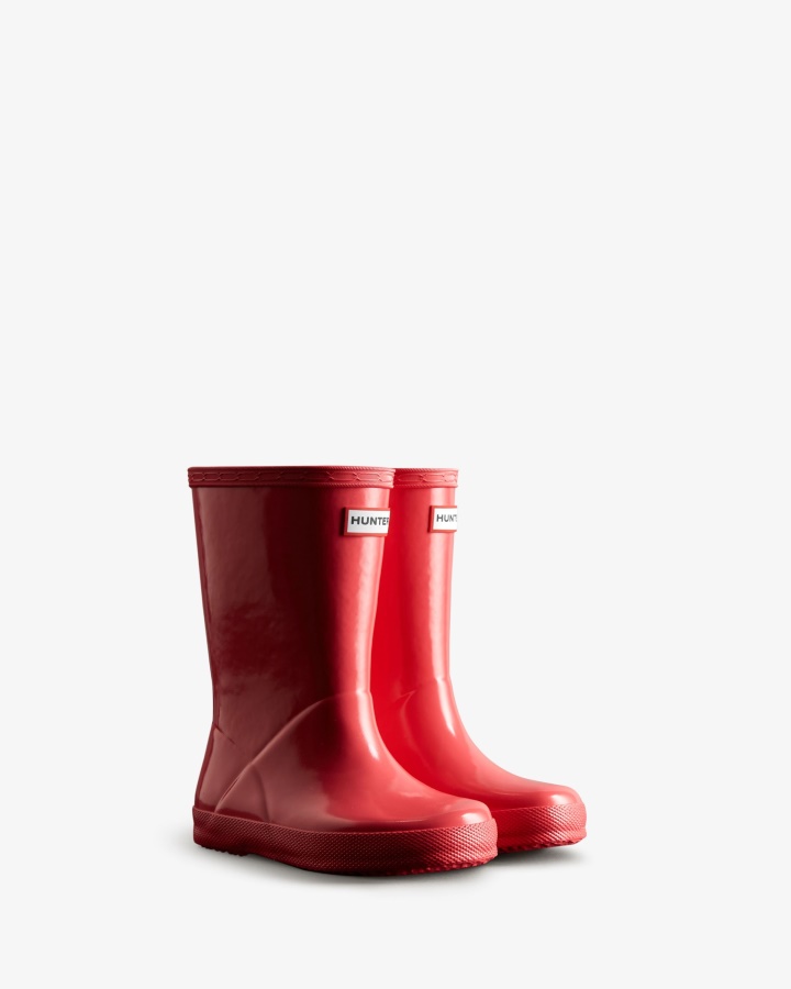 Hunter Original Kids First (18 Months-8 Years) Gloss Rain Boots Rowan Pink