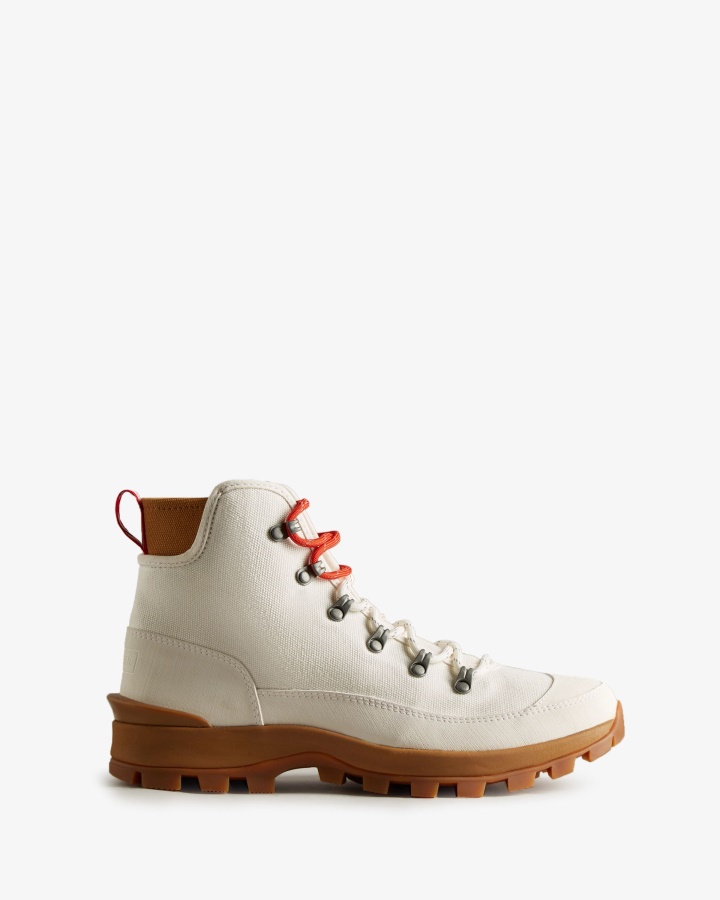 Hunter Men's Canvas Desert Commando Boots Natural