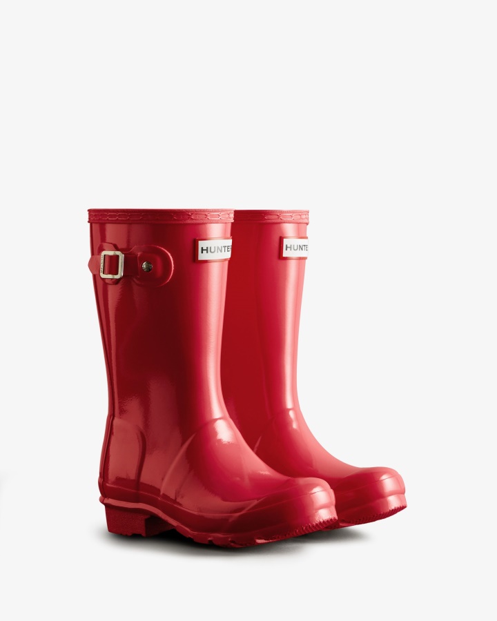 Hunter Original Big Kids (5-11 Years) Gloss Rain Boots Rowan Pink