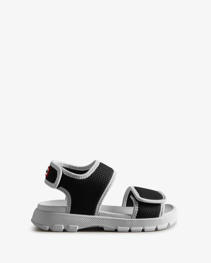 Hunter Big Kids (5-9 Years) Mesh Outdoor Walking Sandals Black-White