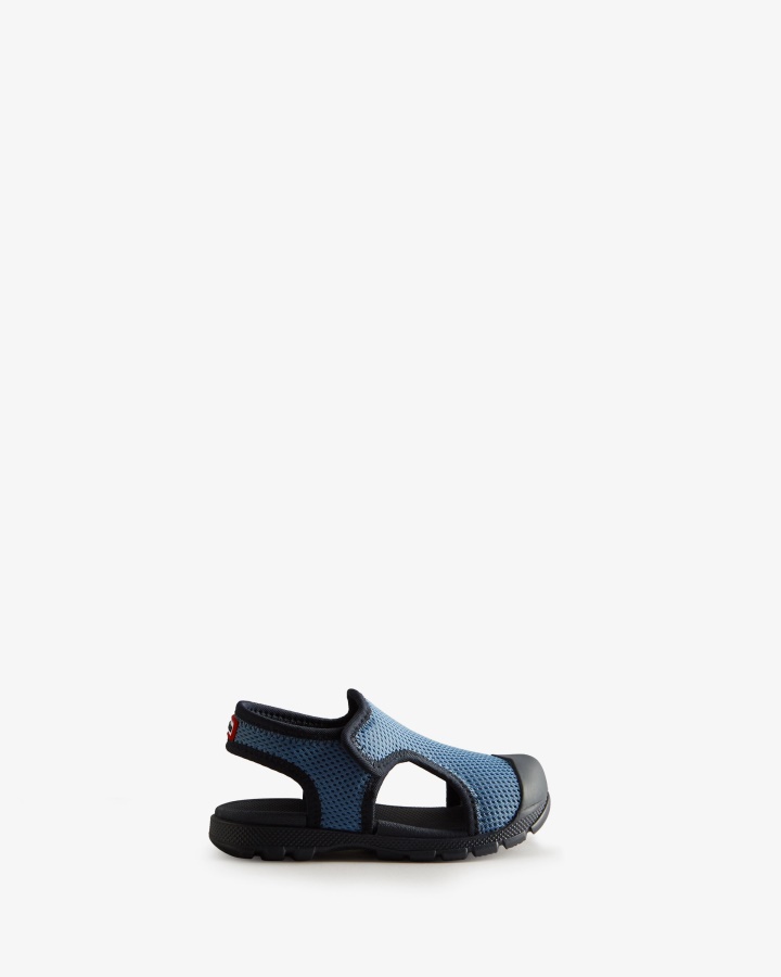 Hunter Little Kids (18 Months-6 Years) Mesh Outdoor Walking Sandals Stornoway Blue-Navy