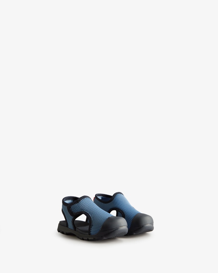 Hunter Little Kids (18 Months-6 Years) Mesh Outdoor Walking Sandals Stornoway Blue-Navy