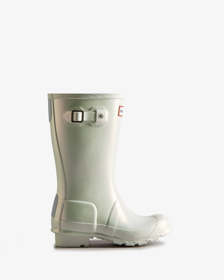 Hunter Big Kids (5-11 Years) Nebula Rain Boots Silver