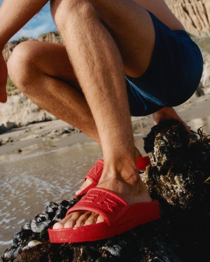 Hunter Men's BLOOM Slides Logo Red