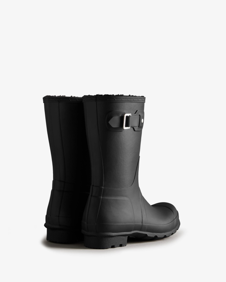 Hunter Men's Short Insulated Rain Boots Black
