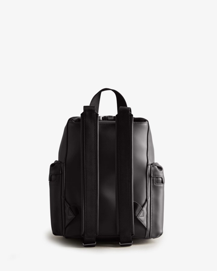 Hunter Mini Top Clip Backpack - Rubberized Leather Black