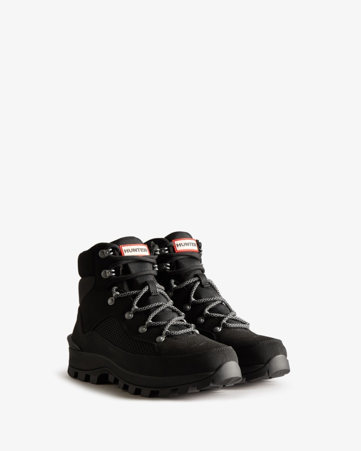 Hunter Women's Explorer Insulated Lace-Up Commando Boots Black