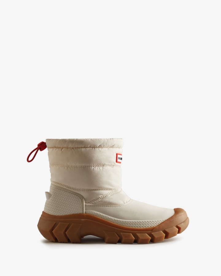 Hunter Women's Intrepid Insulated Short Snow Boots White Willow-Gum