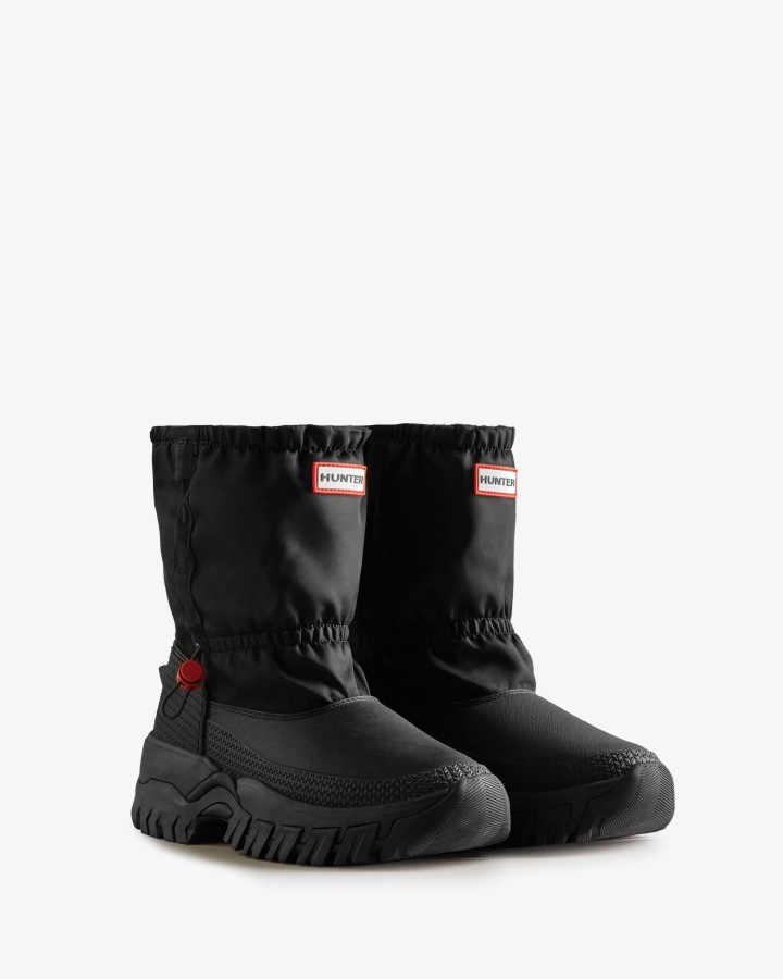 Hunter Women's Wanderer Insulated Short Slouch Snow Boots Black