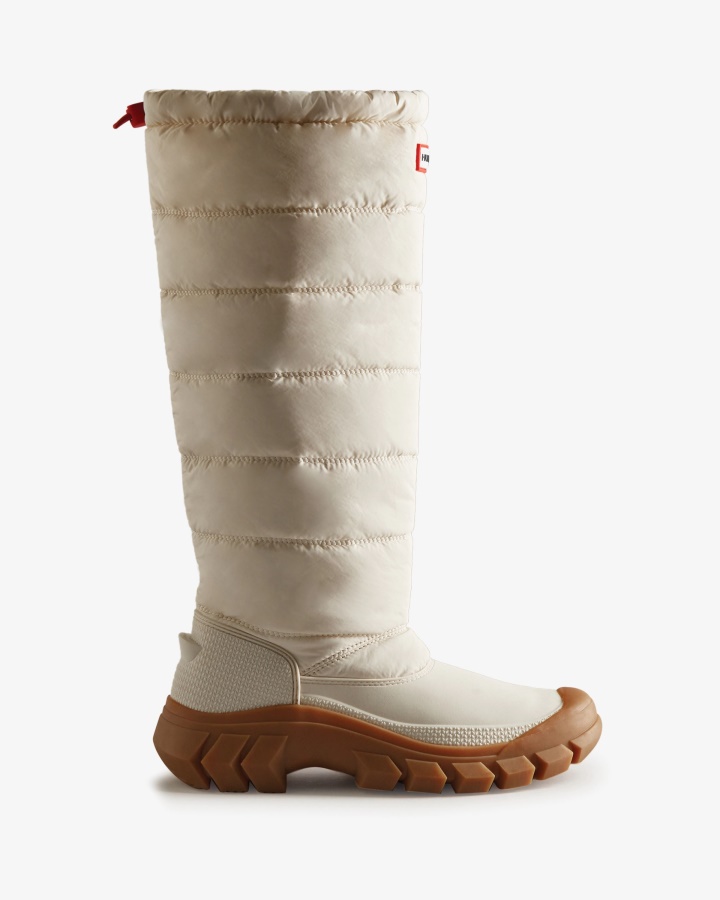Hunter Women's Intrepid Insulated Tall Snow Boots White Willow-Gum