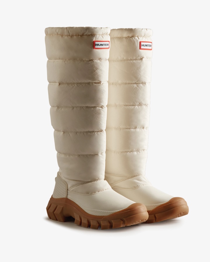 Hunter Women's Intrepid Insulated Tall Snow Boots White Willow-Gum