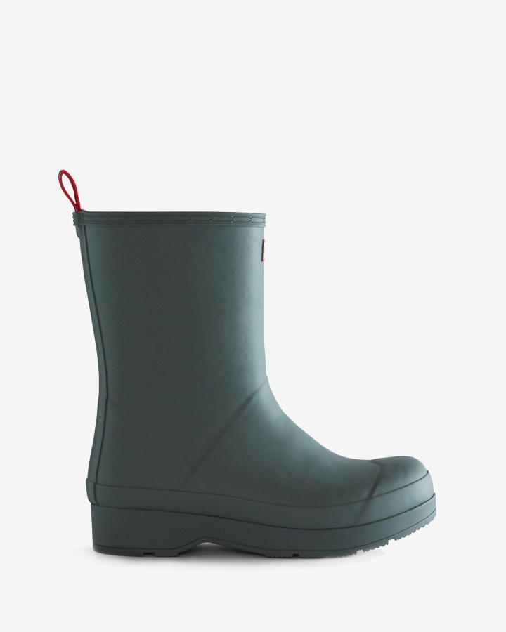 Hunter Men's Play Vegan Shearling Insulated Mid-Height Rain Boots Urban Grey