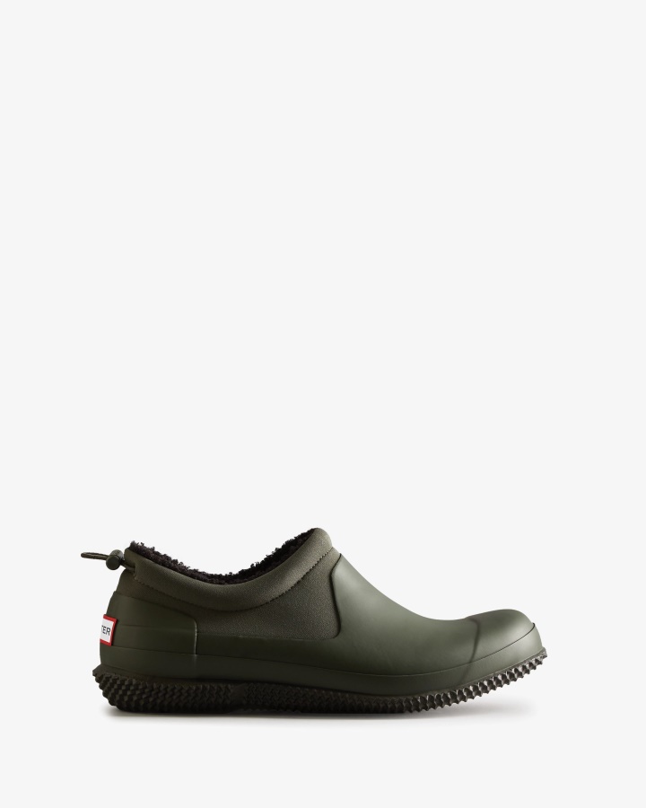 Hunter Men's Insulated Vegan Shearling Shoe Dark Olive