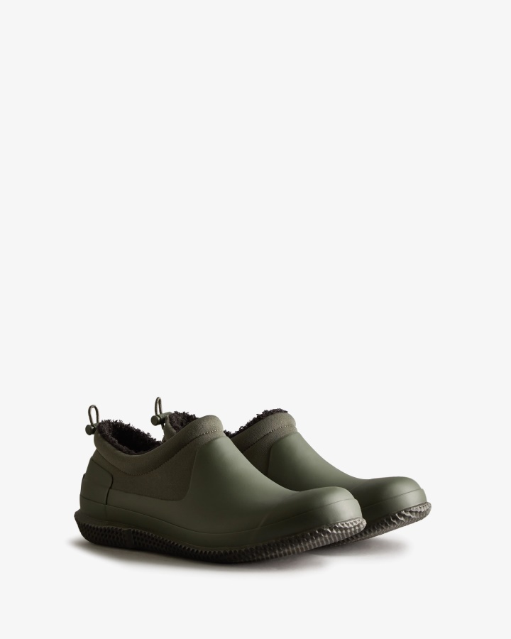 Hunter Men's Insulated Vegan Shearling Shoe Dark Olive