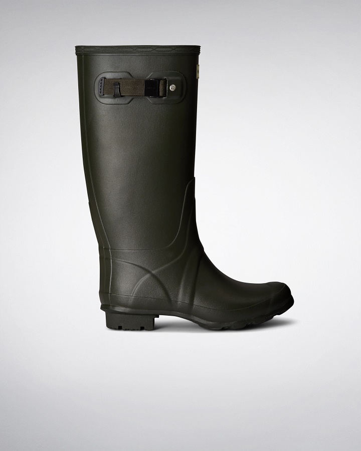 Hunter Women's Huntress Wide Leg Rain Boots Dark Olive